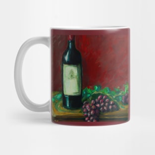 Wine Bottle with Grapes Mug